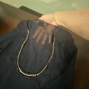 Elegant blue Beaded Blouse